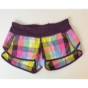 RARE Lululemon Plaid Speed Up Shorts Size 6